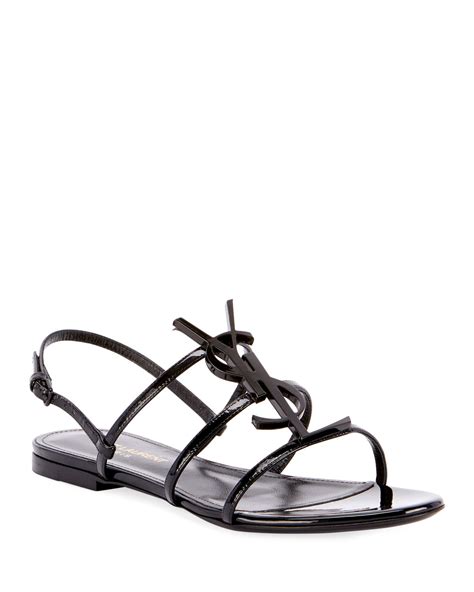 ysl two strap sandals|ysl flat sandals for women.